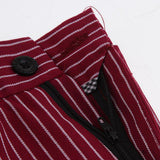 Max Restaurant Cafe Chef Waiter Pants Trousers Uniform Red White Stripe L
