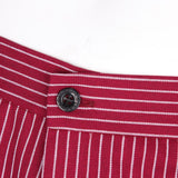 Max Restaurant Cafe Chef Waiter Pants Trousers Uniform Red White Stripe L