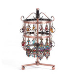 Max Maxb 3-tier Rotating Metal Jewelry Display Rack Earrings Storage 72 Holes Bronze