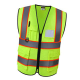Max Reflective Safety Vest for Engineer Construction w/ Pockets Free Size Yellow