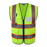 Max Reflective Safety Vest for Engineer Construction w/ Pockets Free Size Yellow