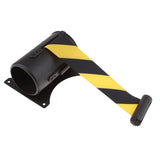 Maxbell 2m Wall Mounted Stanchion Queue Barrier Extended Retractable Belt Yellow Black Stripes