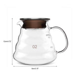 Max Glass Coffee Server 250/360/600/800ml Coffee Maker Pot Kettle Glass Filter 600ml Coffee Pot