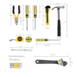 Maxbell 15Pcs Home Repair Tool Set General Household Hand Tool Kit with Tool Box