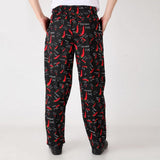 Maxbell Chef Baggy Pants, Chef Uniform, Cook, Culinary Appare Chili pattern XXL