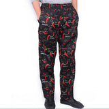 Maxbell Chef Baggy Pants, Chef Uniform, Cook, Culinary Appare Chili pattern XXL