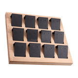 Max Maxb 12pcs Earring Card Holder with Tray for Jewelry Accessory Display Black