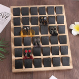 Max Maxb Bamboo Tray Earrings Display Stand Jewelry Expositor Ear Studs Holder Black