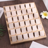 Max Maxb Bamboo Tray Earrings Display Stand Jewelry Expositor Ear Studs Holder Beige