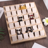 Max Maxb Bamboo Tray Earrings Display Stand Jewelry Expositor Ear Studs Holder Beige