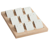 Max Wood Earring Card Holder w/ Tray for Jewelry Accessory Display 9 Pair White