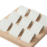 Max Wood Earring Card Holder w/ Tray for Jewelry Accessory Display 9 Pair White