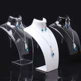 Max Acrylic Necklace Pendant Display Bust Mannequin Stand Holder White