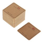 Maxbell 100pcs Jewerly Tag Square Stud Display Packing Card for Gift Tag Label H