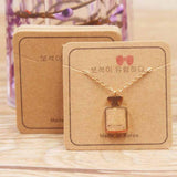 Maxbell 100pcs Jewerly Tag Square Stud Display Packing Card for Gift Tag Label H