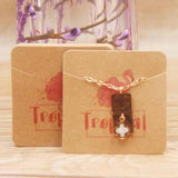 Maxbell 100pcs Jewerly Tag Square Stud Display Packing Card for Gift Tag Label K