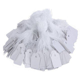 Maxbell 100pcs Price Tags Tie On White Strung Display Sales Blank Paper Price Labels