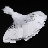 Maxbell 100pcs Price Tags Tie On White Strung Display Sales Blank Paper Price Labels