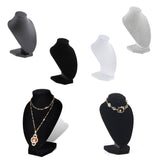 Maxbell Velvet Necklace Bust Display Stands Pendant Chain Jewelry Rack Velvet Black