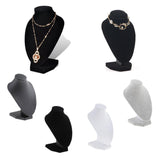 Maxbell Velvet Necklace Bust Display Stands Pendant Chain Jewelry Rack Velvet Black