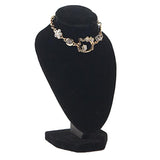 Maxbell Velvet Necklace Bust Display Stands Pendant Chain Jewelry Rack Velvet Black