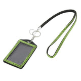 Shining ID Badge Holder w/ Lanyard Business Card Case School Office Supplies Light Green