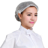 100 Pieces Disposable Hair Head Covers Net Bouffant Cap Non Woven White