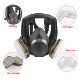 Maxbell Full Face Smoke Gas Filter Guards Shields Anti-fog Facepiece w/ Cartrige