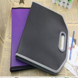 Maxbell Business Office Information Briefcase Organ Bag Frosted Folder Purple
