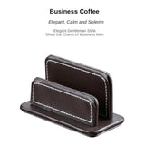Maxbell PU Leather Business Cards Holder Name Card Storage Office Desk Supply Coffee