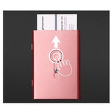 Maxbell Business Card Holder Case Metal Pocket Card Holder Name Card  Pink