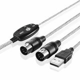 Maxbell 2m USB IN OUT MIDI Interface Cable Converter PC to Music Keyboard Adapter