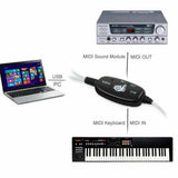 Maxbell 2m USB IN OUT MIDI Interface Cable Converter PC to Music Keyboard Adapter