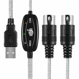 Maxbell 2m USB IN OUT MIDI Interface Cable Converter PC to Music Keyboard Adapter