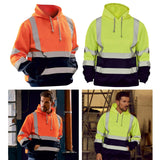 Maxbell Safety High Visibility Mens Hoodie Sweatshirt Tops Sports Roadside Emergency orange S