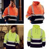 Maxbell Safety High Visibility Mens Hoodie Sweatshirt Tops Sports Roadside Emergency orange S