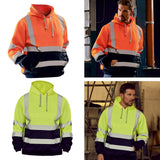 Maxbell Safety High Visibility Mens Hoodie Sweatshirt Tops Sports Roadside Emergency orange S