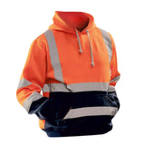 Maxbell Safety High Visibility Mens Hoodie Sweatshirt Tops Sports Roadside Emergency orange S