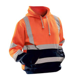 Maxbell Safety High Visibility Mens Hoodie Sweatshirt Tops Sports Roadside Emergency orange S