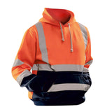 Maxbell Safety High Visibility Mens Hoodie Sweatshirt Tops Sports Roadside Emergency orange S