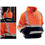 Maxbell Safety High Visibility Mens Hoodie Sweatshirt Tops Sports Roadside Emergency orange S