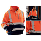 Maxbell Safety High Visibility Mens Hoodie Sweatshirt Tops Sports Roadside Emergency orange S