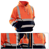 Maxbell Safety High Visibility Mens Hoodie Sweatshirt Tops Sports Roadside Emergency orange S