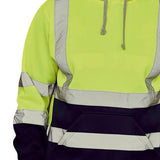 Maxbell Safety High Visibility Mens Hoodie Sweatshirt Tops Sports Roadside Emergency fluorescent S