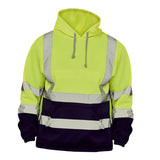 Maxbell Safety High Visibility Mens Hoodie Sweatshirt Tops Sports Roadside Emergency fluorescent S