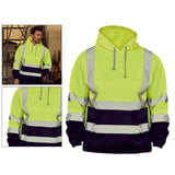 Maxbell Safety High Visibility Mens Hoodie Sweatshirt Tops Sports Roadside Emergency fluorescent S