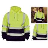 Maxbell Safety High Visibility Mens Hoodie Sweatshirt Tops Sports Roadside Emergency fluorescent S