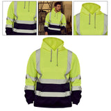 Maxbell Safety High Visibility Mens Hoodie Sweatshirt Tops Sports Roadside Emergency fluorescent S