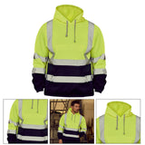 Maxbell Safety High Visibility Mens Hoodie Sweatshirt Tops Sports Roadside Emergency fluorescent S