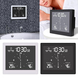 Maxbell Desktop Wall Digital LCD Shower Clock Humidity Temperature LCD Display White